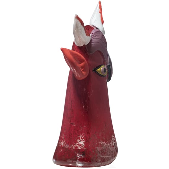 Glasskulptur "Hommage &agrave; Picasso", Murano, Alessandro Barbaro