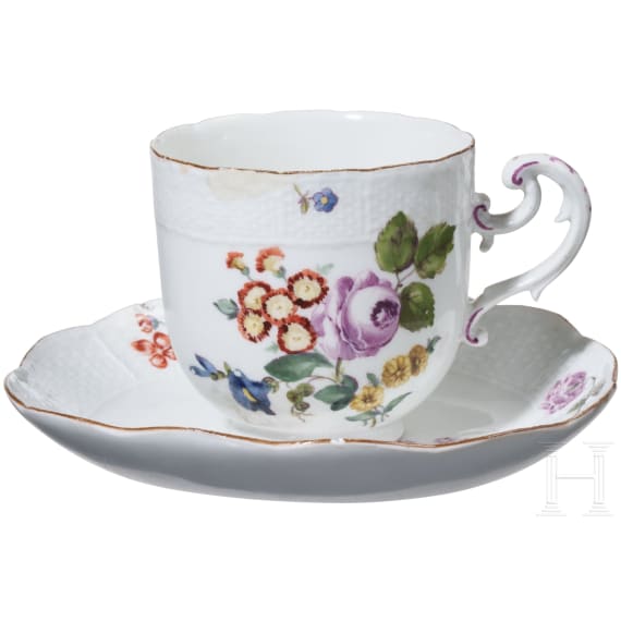Porzellantasse mit Untertasse, Meissen, um 1780