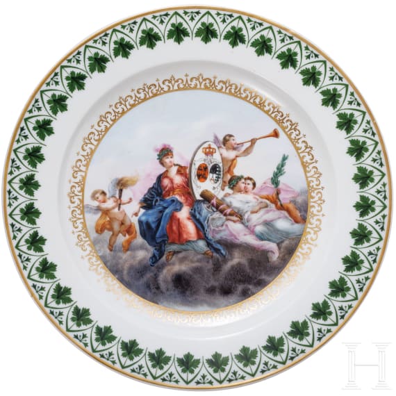 Bildteller mit Allegorie, Meissen, um 1820