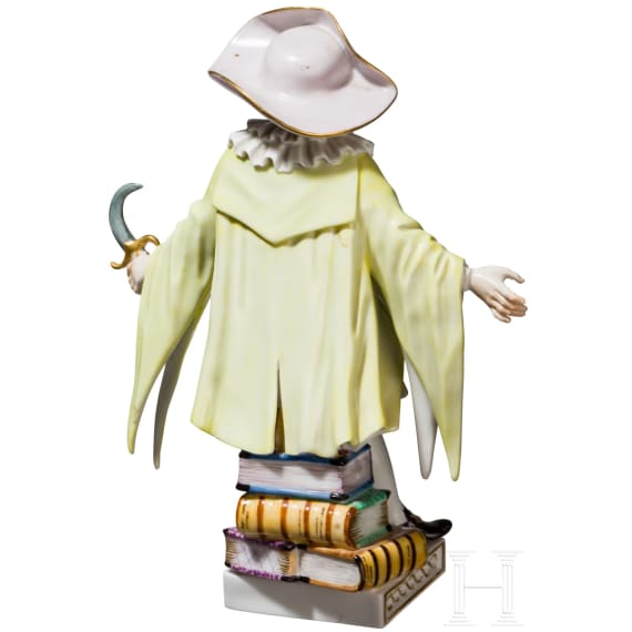 Porzellanfigur "Dottore" aus der Commedia Dell-Arte, Johann Joachim Kaendler, 1775 (Entwurf), Meissen, 2. H&auml;lfte 20. Jhdt.