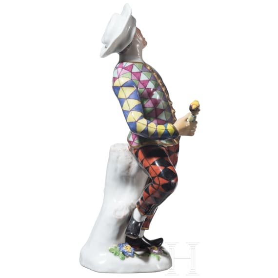 Kom&ouml;diantenfigur Harlekin aus der Commedia dell&rsquo;Arte, J. J. Kaendler, um 1740 (Entwurf), Meissen, 20. Jhdt.