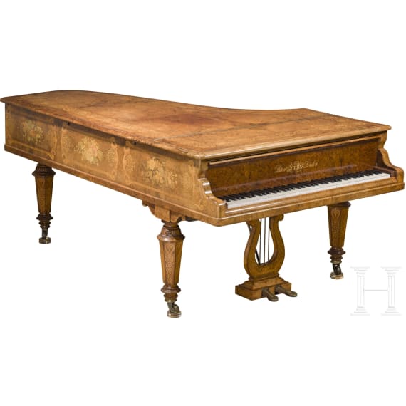 Reich intarsierter Luxus-Halbkonzertfl&uuml;gel, Klaviermanufaktur S&eacute;bastien & Pierre &Eacute;rard, London, 1862