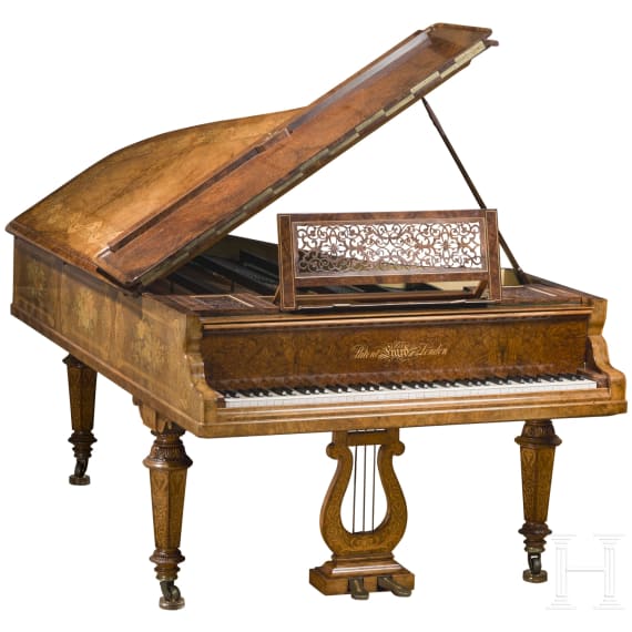 Reich intarsierter Luxus-Halbkonzertfl&uuml;gel, Klaviermanufaktur S&eacute;bastien & Pierre &Eacute;rard, London, 1862