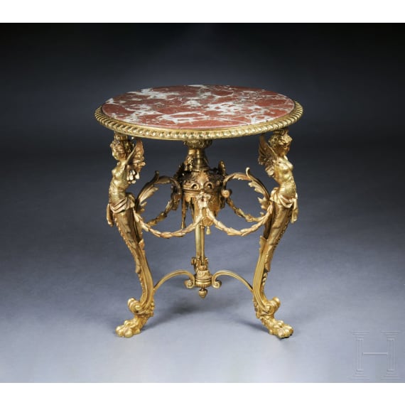 Seltener Salontisch aus Bronze im Empire-Stil, Frankreich, 20. Jhdt.
