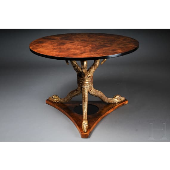 Schlangen-Tisch im Empire-Stil, nach Entwurf von K. F. Schinkel, deutsch/Frankreich, 20. Jhdt.