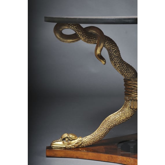 Schlangen-Tisch im Empire-Stil, nach Entwurf von K. F. Schinkel, deutsch/Frankreich, 20. Jhdt.