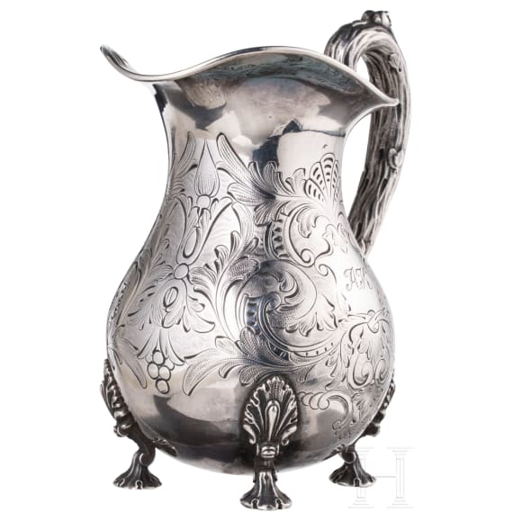 Sahnegie&szlig;er mit Zierhenkel, Russland, St. Petersburg, Carl Boianowski, 1844