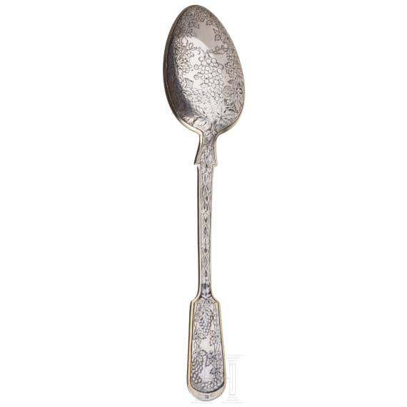 Gro&szlig;er Silber- und Niello-L&ouml;ffel, Sowjetunion, 1927-58