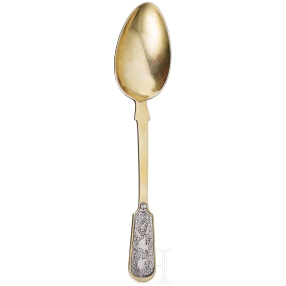 Gro&szlig;er Silber- und Niello-L&ouml;ffel, Sowjetunion, 1927-58