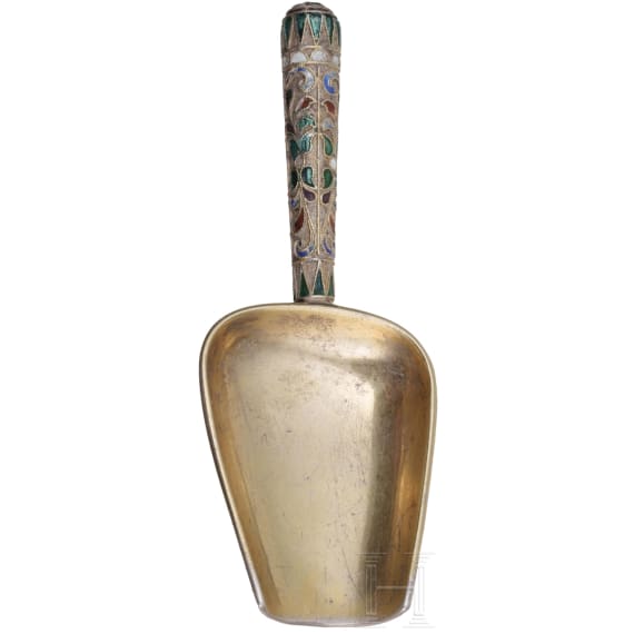 Cloisonn&eacute;-Email-Zuckerschaufel, Russland, St. Petersburg, um 1880