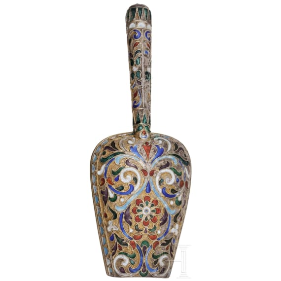 Cloisonn&eacute;-Email-Zuckerschaufel, Russland, St. Petersburg, um 1880