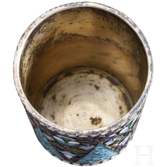 Cloisonn&eacute;-Email-Wodkabecher, Russland, Moskau, Dmitrij N. Nikolajew, 1896 - 1908