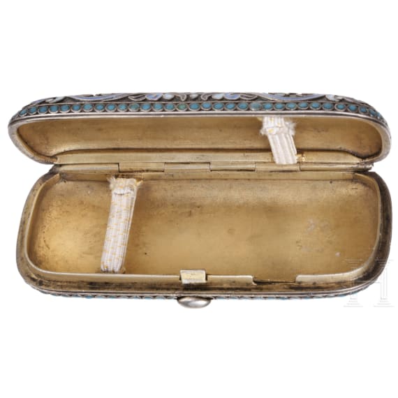 Cloisonn&eacute;-Email-Zigarettenetui, Russland, Moskau, Gustav Klingert, 1891 - 1896