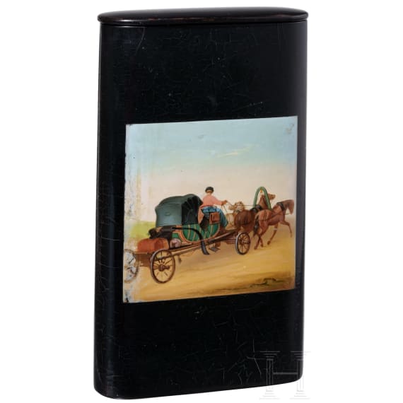 Lack-Zigarrendose mit Troika, Russland, Danilowo, Fabrik Pjotr und Aleksandr Lukutin, 1843-55
