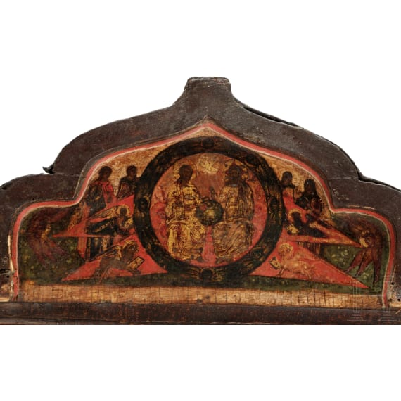 Gro&szlig;es Ikonen-Triptychon mit der Gottesmutter des Zeichens, Russland, um 1700