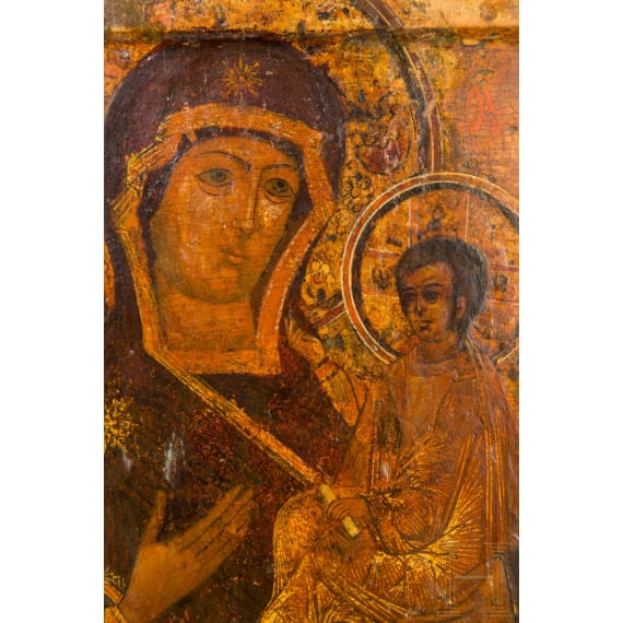 Ikone mit der Gottesmutter von Tichwin "Tichwinskaja", Russland, 18. Jhdt.