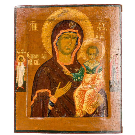 Ikone mit der Gottesmutter von Smolensk (Smolenskaja), Russland, um 1800