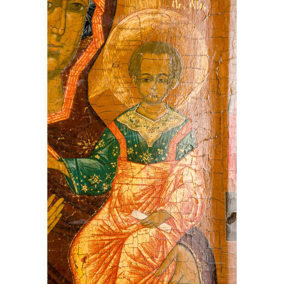 Ikone mit der Gottesmutter von Smolensk (Smolenskaja), Russland, um 1800
