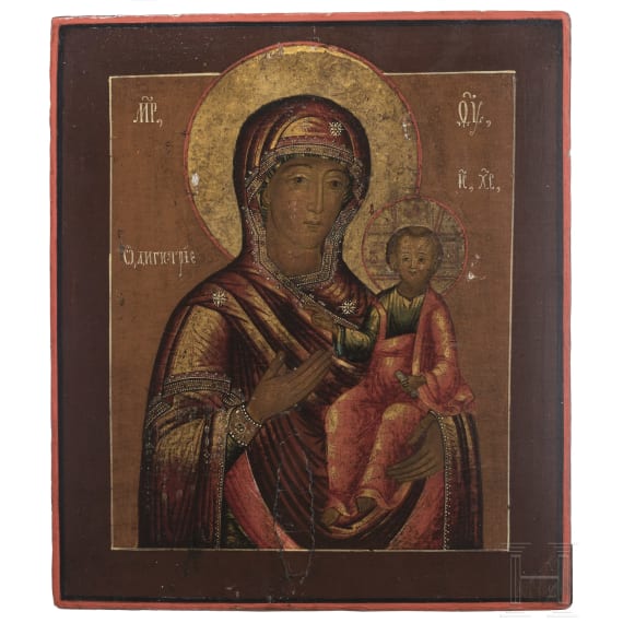 Ikone mit der Gottesmutter von Smolensk mit Oklad, Russland, 19. Jhdt.