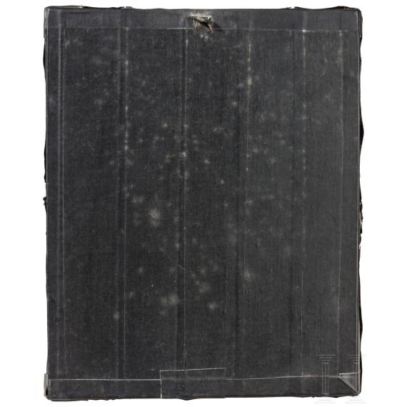 Ikone mit der Gottesmutter von Kasan (Kasankaja) mit Silberoklad, Russland, 19. Jhdt. (Ikone), Moskau, 1856 (Oklad)