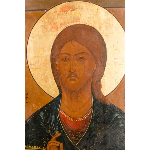 Ikone mit dem Christus Pantokrator, Russland, 19. Jhdt.