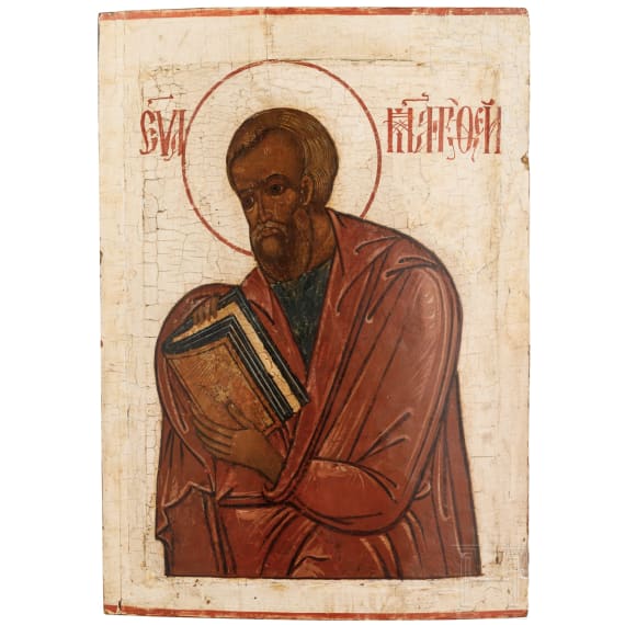 Gro&szlig;e Ikone mit dem Evangelisten Matth&auml;us, Russland, 18. Jhdt.