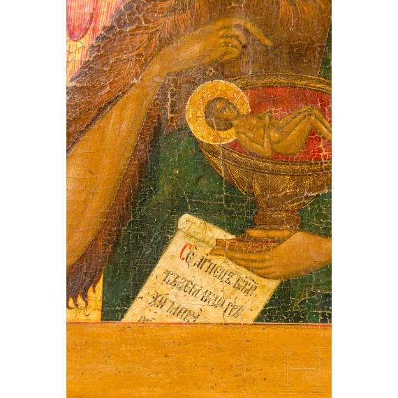Ikone mit Johannes dem Vorl&auml;ufer, Russland, um 1800