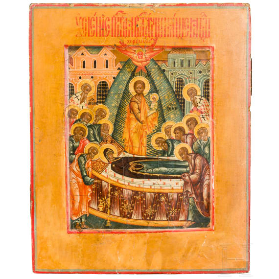 Ikone mit dem Entschlafen der Gottesmutter, Russland, Anfang 19. Jhdt.