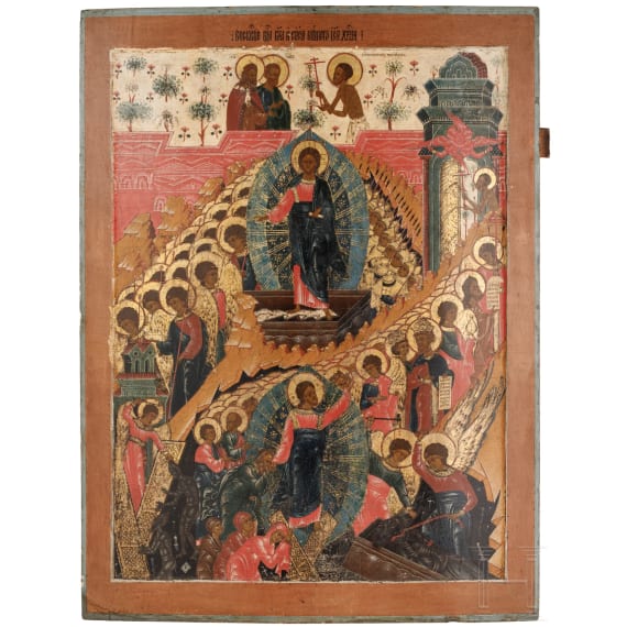Monumentale Ikone mit der Anastasis, Russland, um 1800