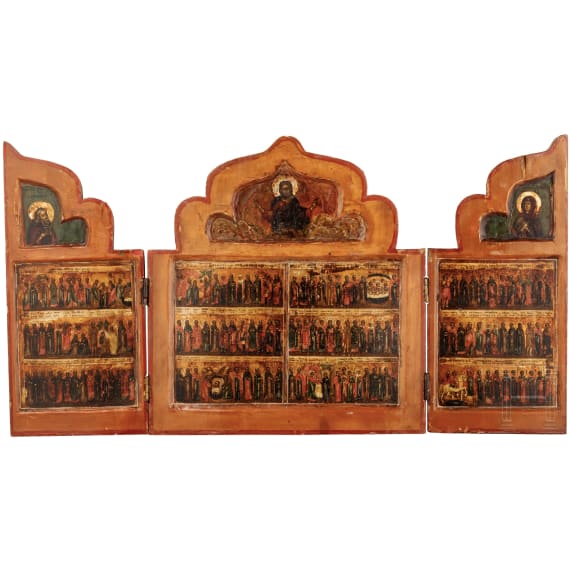 Ikonen-Triptychon, Russland, 19. Jhdt.