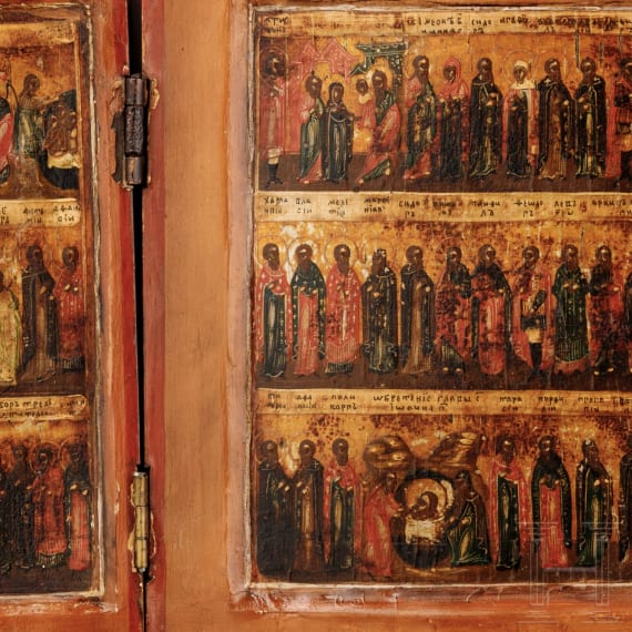 Ikonen-Triptychon, Russland, 19. Jhdt.