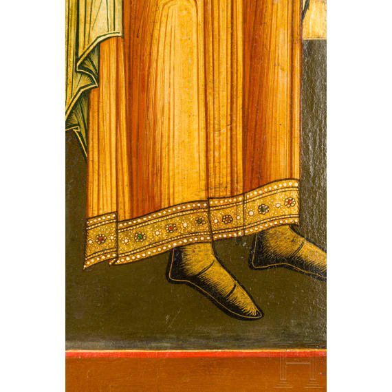 Gro&szlig;e Ikone mit K&ouml;nig Melchisekdek, Russland, 19. Jhdt.