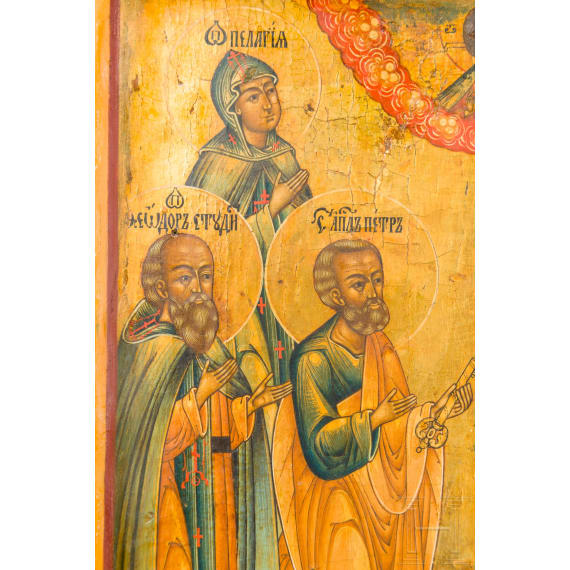 Ikone mit sechs Heiligen, Russland, Anfang 20. Jhdt.