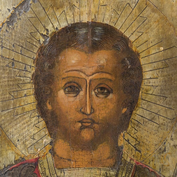 Gro&szlig;e Ikone mit dem Heiligen Demetrios von Thessaloniki, Russland, 2. H&auml;lfte 19. Jhdt.