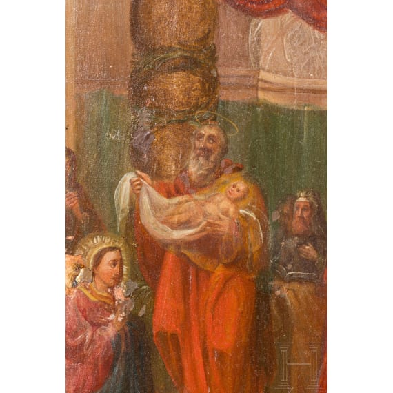 Gro&szlig;e Ikone mit der Auferstehung Christi und Festtagen, Russland, Ende 19. Jhdt.