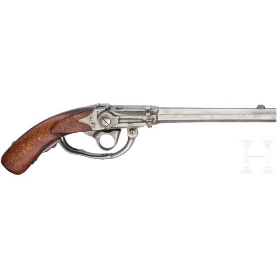Unterhammer-Kammerlader-Perkussionspistole, D&auml;nemark, datiert 1841 und 1842