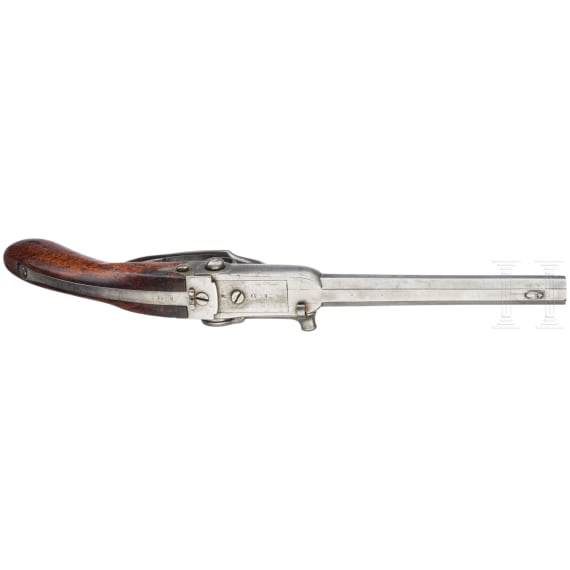 Unterhammer-Kammerlader-Perkussionspistole, D&auml;nemark, datiert 1841 und 1842