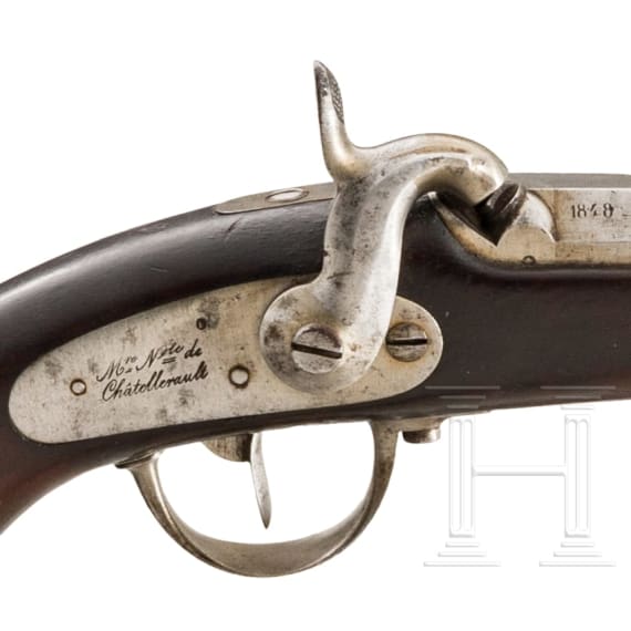Perkussionspistole der Gendarmerieoffiziere M 1842, Ch&acirc;tellerault, 1848