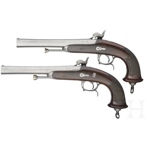 Ein Paar Offizierspistolen M 1833, 2. Modell