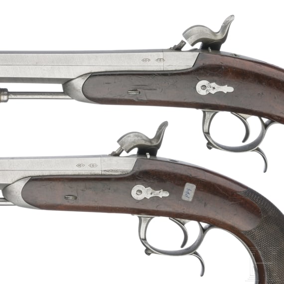 Ein Paar Offizierspistolen M 1833, 2. Modell