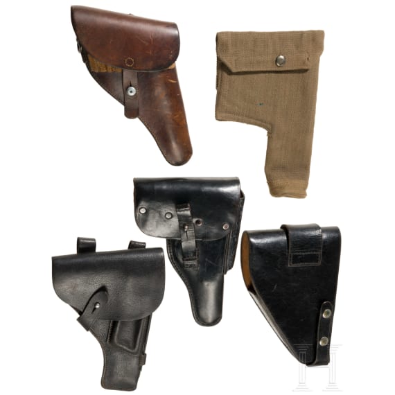 F&uuml;nf Pistolentaschen, USA, UdSSR, BRD, Schweden, Schweiz