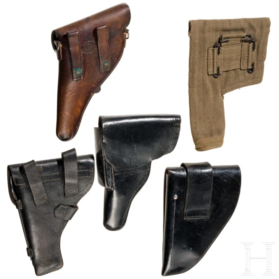 F&uuml;nf Pistolentaschen, USA, UdSSR, BRD, Schweden, Schweiz