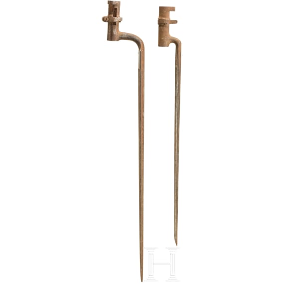 Zwei T&uuml;llenbajonette M 1863/67/69/71 f&uuml;r Vetterli Ordonnanz, Schweiz