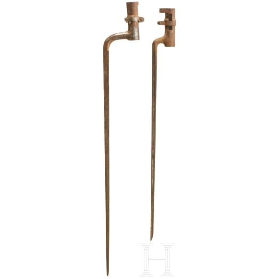 Zwei T&uuml;llenbajonette M 1863/67/69/71 f&uuml;r Vetterli Ordonnanz, Schweiz