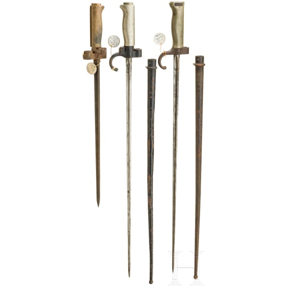 Drei Lebel-Bajonette M 1886, 1890 und 1935