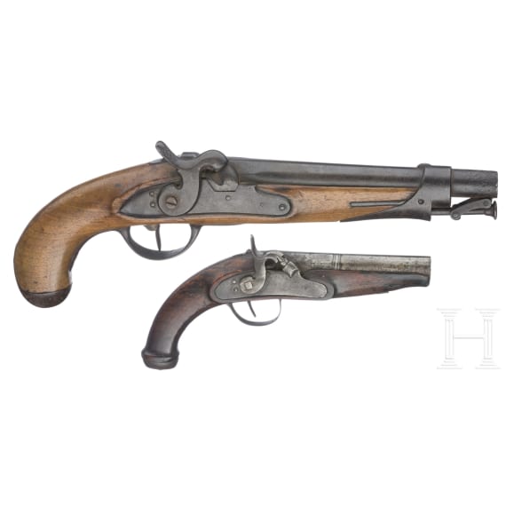 Scharnierpistole M 1816/43 und kleine Pistole
