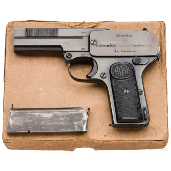 Dreyse Mod. 07, Milit&auml;rkontrakt, im Karton