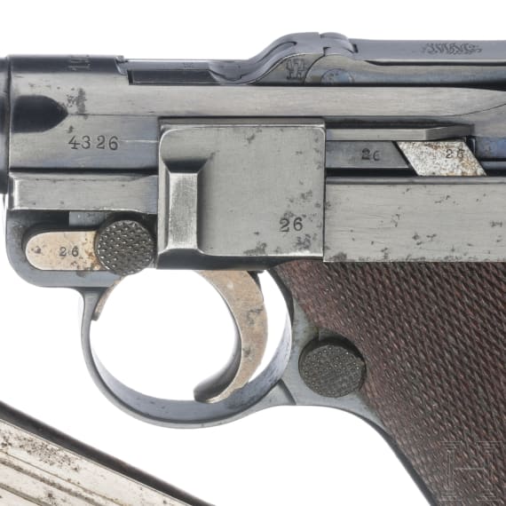 Pistole 08, DWM, 1913, mit Koffertasche