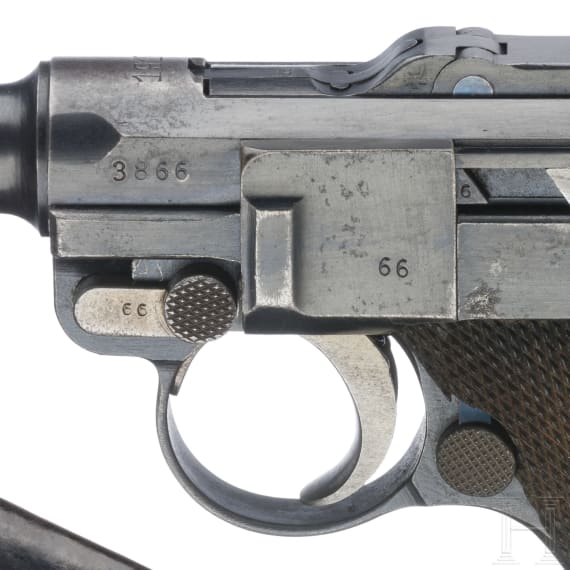 Pistole 08, DWM, 1917, in Tasche