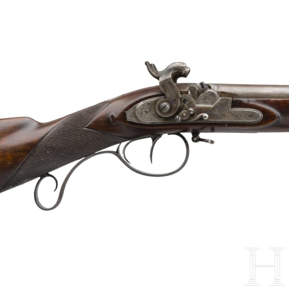 Perkussionsdoppelflinte John Blanch & Son, im Kasten, England, um 1870